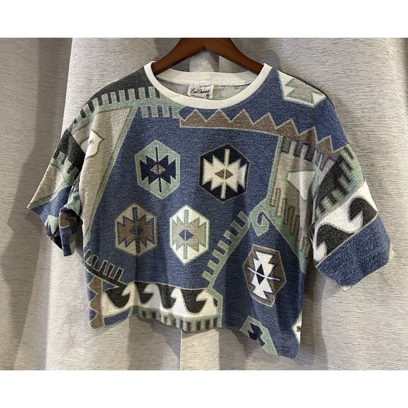Vintage Enchante Aztec Cropped Western Top - Picture 2 of 5